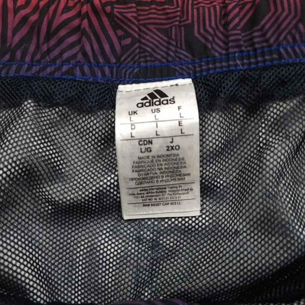 Adidas All‎ Over Logo Graphic Print Board/Swim 22' Shorts Sz Large